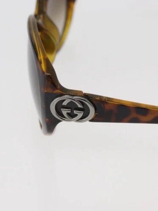 GUCCI Tortoise Pattern Sunglasses Plastic Brown Silver Auth BA13261 main image 6